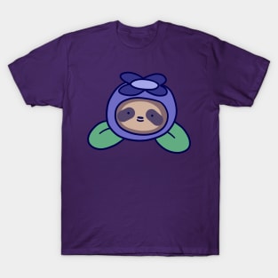 Blueberry Sloth Face T-Shirt